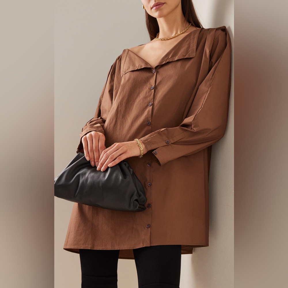 NWT $495 Toteme Boat-Neck Organic Cotton Dress